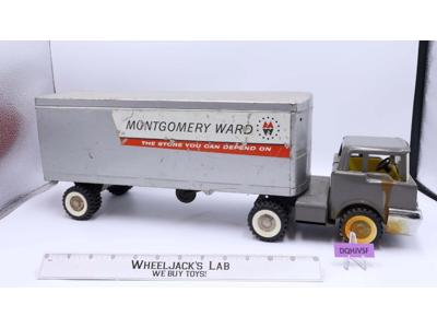 Montgomery Ward Pressed Steel Semi + Trailer 1950's Structo Vintage Toy Truck