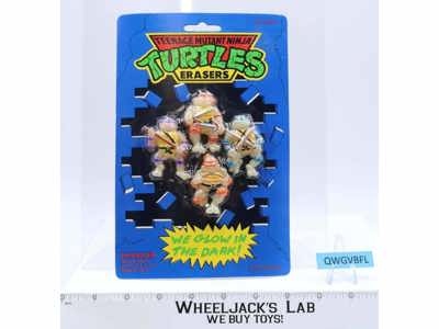 Glow in the Dark Erasers Teenage Mutant Ninja Turtles 1993 Mirage Studios MOSC