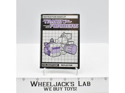 Reflector Action Figure Instruction Manual Booklet 1985 Hasbro G1 Transformers