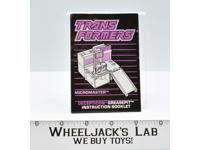 Greasepit Micromaster Action Figure Instruction Manual 1988 G1 Transformers