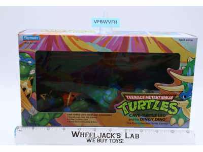Cave Turtle Leo W/ Dingy Dino 100% Complete TMNT 1992 Playmates Action Figure