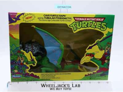 Cave Turtle Raph W/ Tubular Pterodactyl 100% Complete TMNT 1992 Playmates Figure