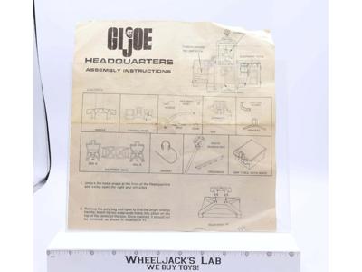 Headquarters Assembly Instructions G.I. Joe 1971 Original Vintage