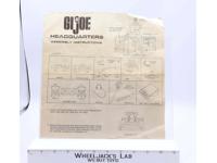 Headquarters Assembly Instructions G.I. Joe 1971 Original Vintage