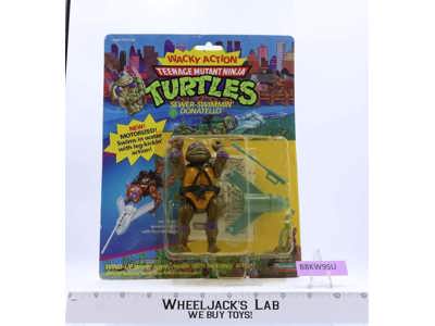 Sewer-Swimmin' Donatello Wacky Action TMNT 1990 Playmates NEW MOSC SEALED