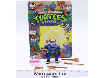 Panda Khan W/Cardback 100% Complete TMNT 1990 Playmates Vintage Action Figure