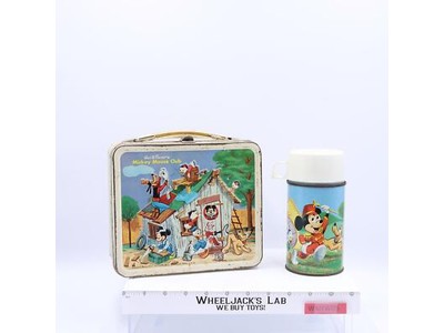 Mickey Mouse Club Metal Lunch Box 1960's Walt Disney Productions w/ THERMOS
