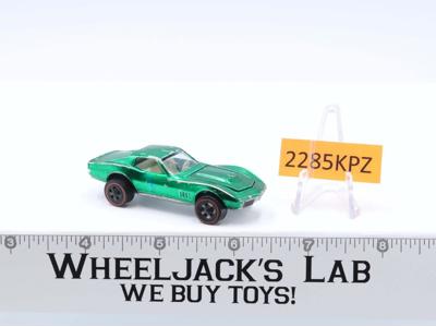 Custom Corvette Green 1968 Redline Hot Wheels Mattel Vintage RL
