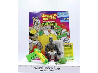 Power Punchin' Rocksteady W/Card TMNT 1992 Playmates Vintage Action Figure