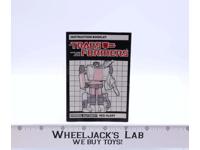 Red Alert Action Figure Instruction Manual Booklet 1985 G1 Transformers