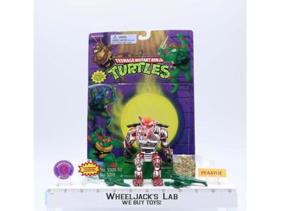 Warrior Rocksteady 100% Complete W/Card TMNT 1995 Playmates Action Figure
