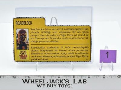 European Roadblock #1 Filecard G.I. Joe Vintage 1988