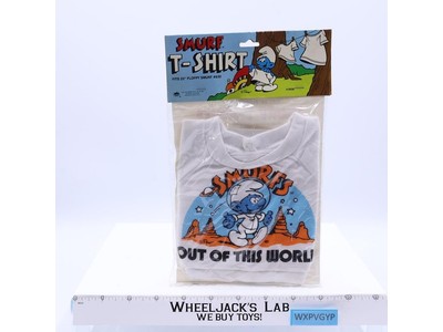 Outer Space T-Shirt for 22" Floppy Plush The Smurfs 1981 Vintage NEW SEALED