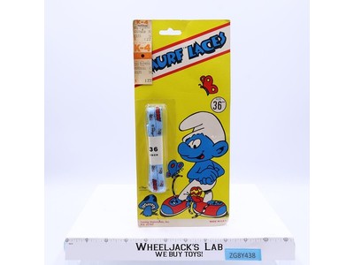Smurf Laces 36" Shoelaces The Smurfs 1982 Lasting Impressions Vintage NEW SEALED