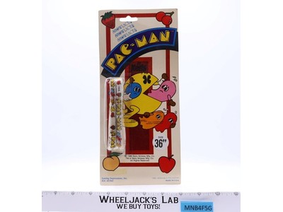 Pac-Man Shoelaces 1980 Midway Lasting Impressions Inc. Vintage NEW SEALED