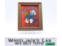 Want to Smurf Around? Framed Picture Smurfs Vintage 5.5 x 6.5