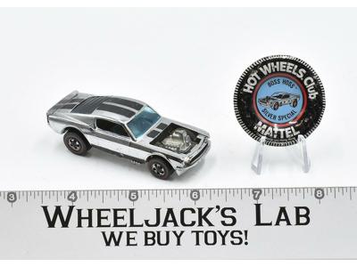 Mustang Boss Hoss Chrome With Button 1971 Redline Hot Wheels Mattel Vintage RL
