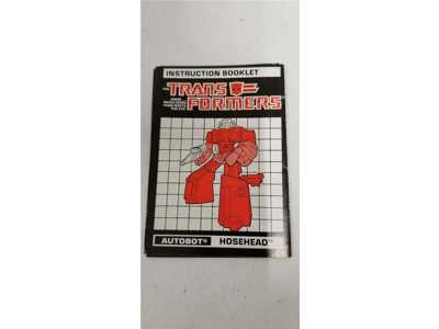 Hosehead Instruction Manual Booklet 1987 Hasbro G1 Transformers Vintage