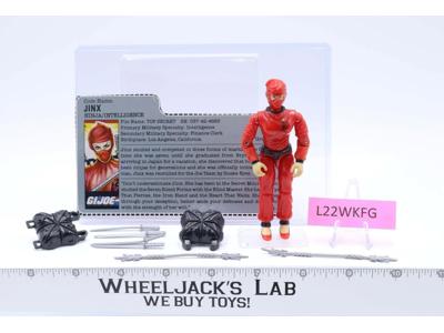 Jinx V1 MAIL AWAY RED BACK 100% Complete 1987 G.I. Joe Hasbro Vintage Figure