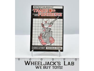 Rodimus Prime Action Figure Instruction Manual Booklet 1986 G1 Transformers