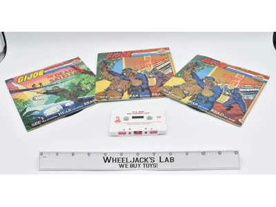 Lot of G.I. Joe A Real American 1984 Read Along Vinyl Records & Cassette Tape