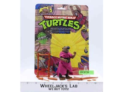 Splinter HARD HEAD 100% Complete W/Card TMNT 1988 Playmates Action Figure