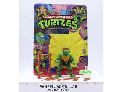Raphael HARD HEAD 100% Complete W/Card TMNT 1988 Playmates Vintage Figure