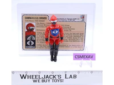 Cobra H.I.S.S. Driver V1 RED CARD BACK 100% Complete G.I. Joe 1983 Hasbro