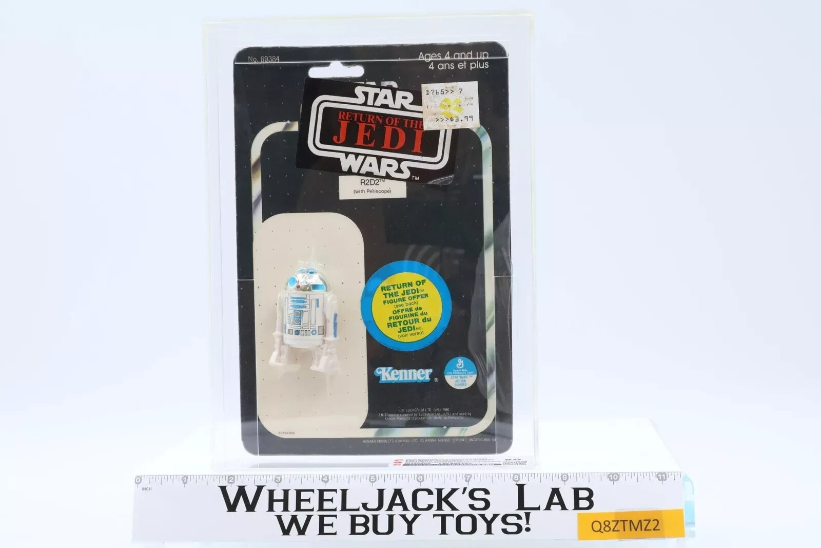 R2-D2 Periscope Sears CANADA TRANSITIONAL Shrink Wrap Blank Back Star Wars CAS80