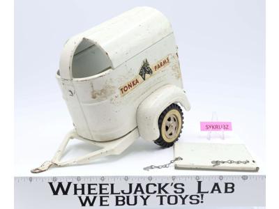 White Farm Horse Trailer Pressed Steel 1960's Tonka Vintage Toy