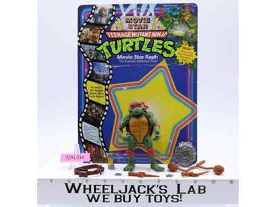 Movie Star Raph W/Card 100% Complete TMNT 1992 Playmates Vintage Action Figure