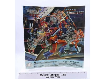 Rodimus Prime Insert Poster Glow In The Dark 1986 G1 Transformers Vintage