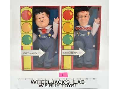 Laurel and Hardy #1 2x New Soft Stuffed Dolls Vintage 1982 Goldberger