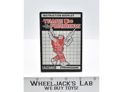 Chromedome Action Figure Instruction Manual Booklet 1987 Hasbro G1 Transformers