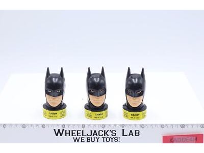 LOT of 3 Batman Head Candy Dispenser DC Comics 1989 Vintage Retro Collectable