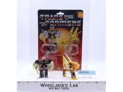 Steeljaw & Rewind GOLD 100% Complete W/CARDBACK & BUBBLE NR MINT G1 Transformers