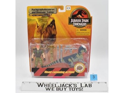 Pachycephalosaurus W/Trainer #3 Jurassic Park Dinosaurs 1999 Hasbro MOSC SEALED