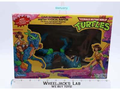 Cave Woman April W/ Radical Raptor 100% Complete TMNT 1992 Playmates Figure