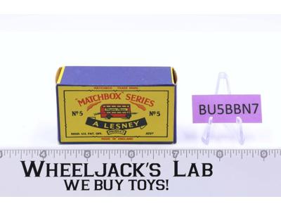 Matchbox Lesney #5 London Bus Visco Static RED W/Gray Wheels W/Box