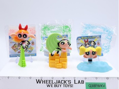 Lot of 3 Powerpuff Girls 2000 Subway Kids Pak Toys Blossom Buttercup Bubbles