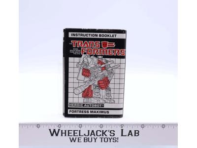 Fortress Maximus Instruction Manual Booklet 1987 Hasbro G1 Transformers