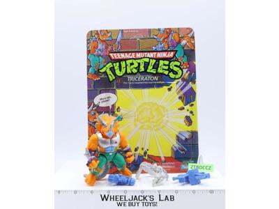 Triceraton W/Cardback 100% Complete TMNT 1990 Playmates Vintage Action Figure