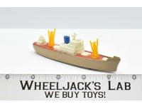Cargo Ship Tootsietoy 1970's 5" Die Cast Boat W/Wheels Made in USA