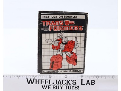 Optimus Prime Instruction Manual Booklet 1988 Hasbro G1 Transformers