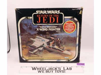 Battle Damaged X-Wing WORKS 100% Complete W/Box Star Wars 1977 Kenner Vehicle