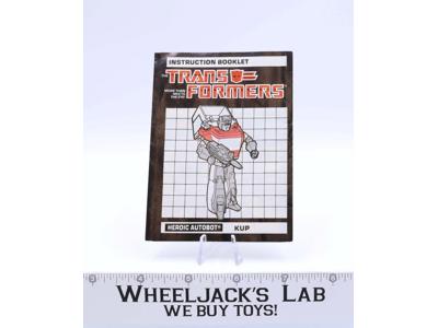 Kup Action Figure Instruction Manual Booklet 1986 Hasbro G1 Transformers