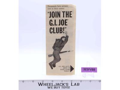Join The GI Joe Club Membership Extras Insert GI Joe Original 1964 Vintage