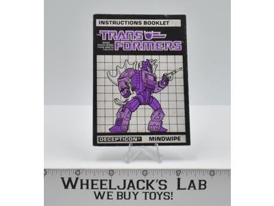Mindwipe Action Figure Instruction Manual 1987 Hasbro G1 Transformers