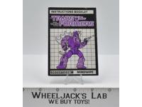 Mindwipe Action Figure Instruction Manual 1987 Hasbro G1 Transformers
