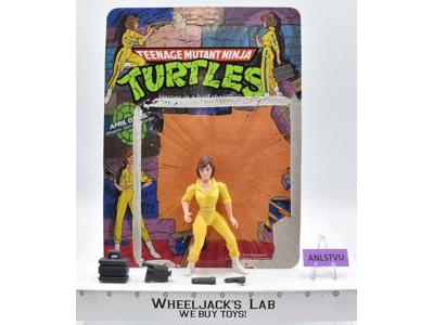 April O'Neil Blue Stripe w/Cardback TMNT 1988 Playmates Vintage Action Figure